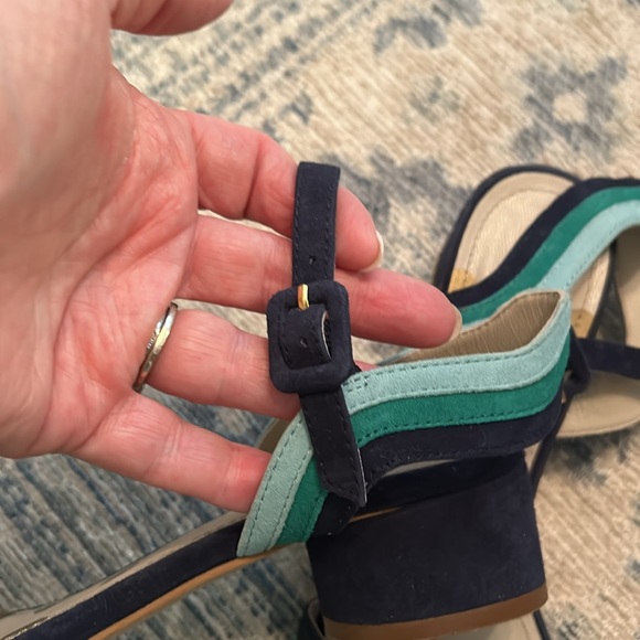 Boden Kitty Round Block Heeled Blue Suede Womens Sandals 8.5/39 - Picture 5 of 5